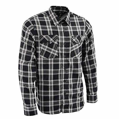 Milwaukee Leather Men’s Casual Cotton Flannel Plaid Long Sleeve Button Down Cotton Shirts