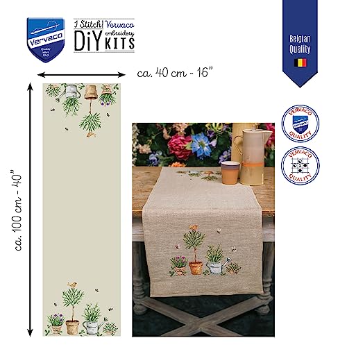 Vervaco Garden Material Table Runner Kit, Linen Look, Approx. 40 x 100 cm, ca. 40 x 100 cm - Image 2