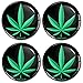 Biomar Labs® 4 x 60mm Adhesivo Pegatinas para Tapas de Rueda de Centro Universal Tapacubos para Coche Hoja de Marihuana Hierba Cannabis Weed Rasta A 560