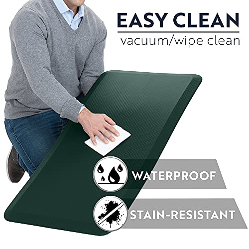 Kangaroo Thick Ergonomic Anti Fatigue Cushioned Kitchen Floor Mats, Standing Office Desk Mat, Waterproof Scratch Resistant Topside, Supportive All Day Comfort Padded Foam Rugs, 70X24, Hunter Green #TOP3