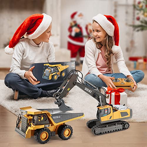Image of DDAI Remote Control Construction Dump Truck Toy - RC Dump Truck Toys- Construction Toys Vehicle- RC Truck Toys for 8 9 10 11 12 Year Old Boys and up- Toy Trucks
