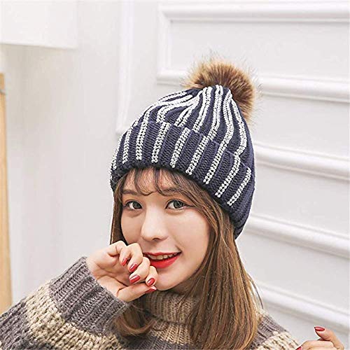 Bonnet épais en tricot chaud pour femme protégeant du froid