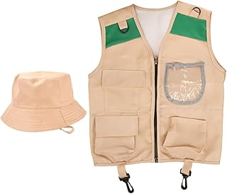 NUSITOU 1 Conjunto De Trajes De Palco Para Meninos Chapéu Roupas Para Meninos Roupas Ao Ar Livre Colete De Carga Kit De Aventura Para Crianças Roupas De Pesca Kit De Performance De Palco