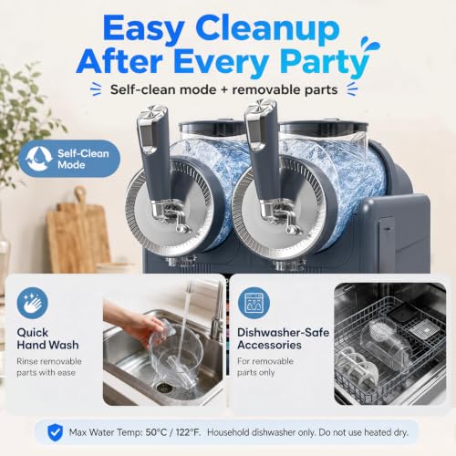 Image of SYINTAO Dual Tank Slushie Machine for home,135oz Soft Serve Ice Cream Maker