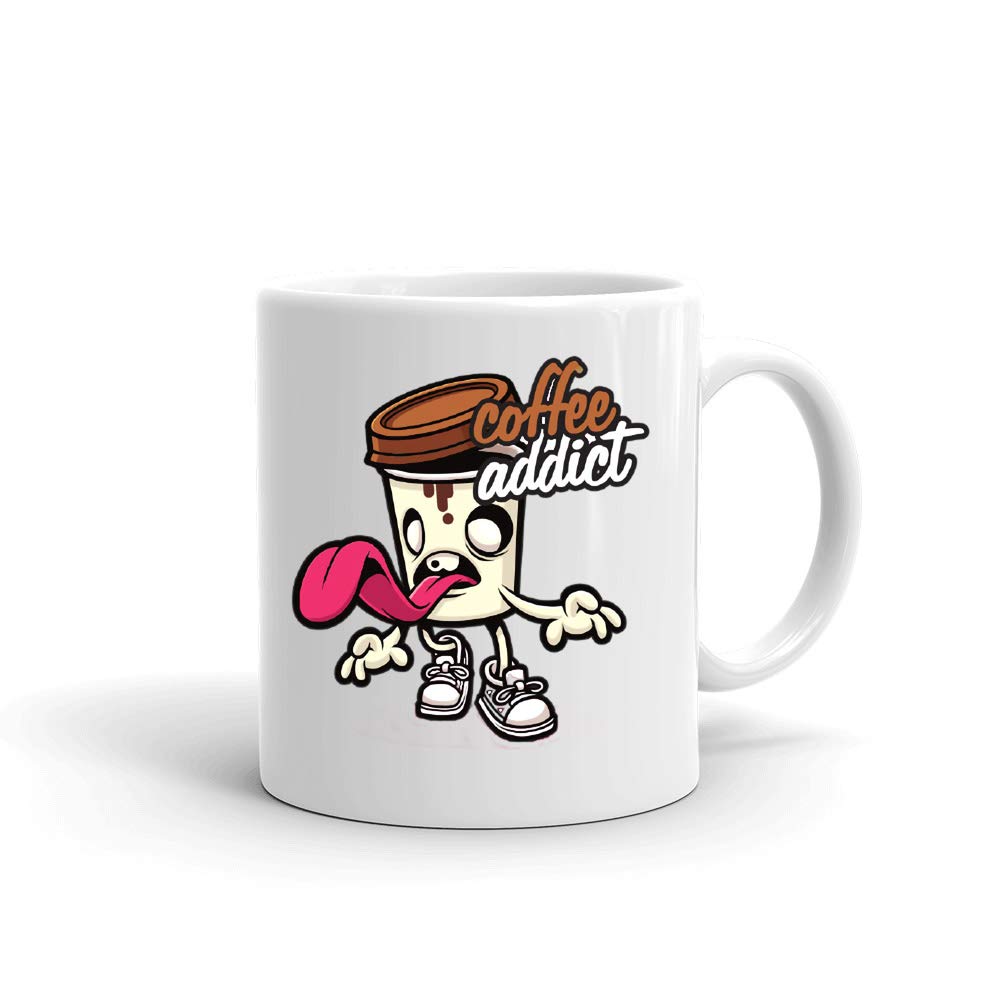URBAN PENDU Ceramic Coffee Addict Coffee Mug (White) 330ML offers donot miss