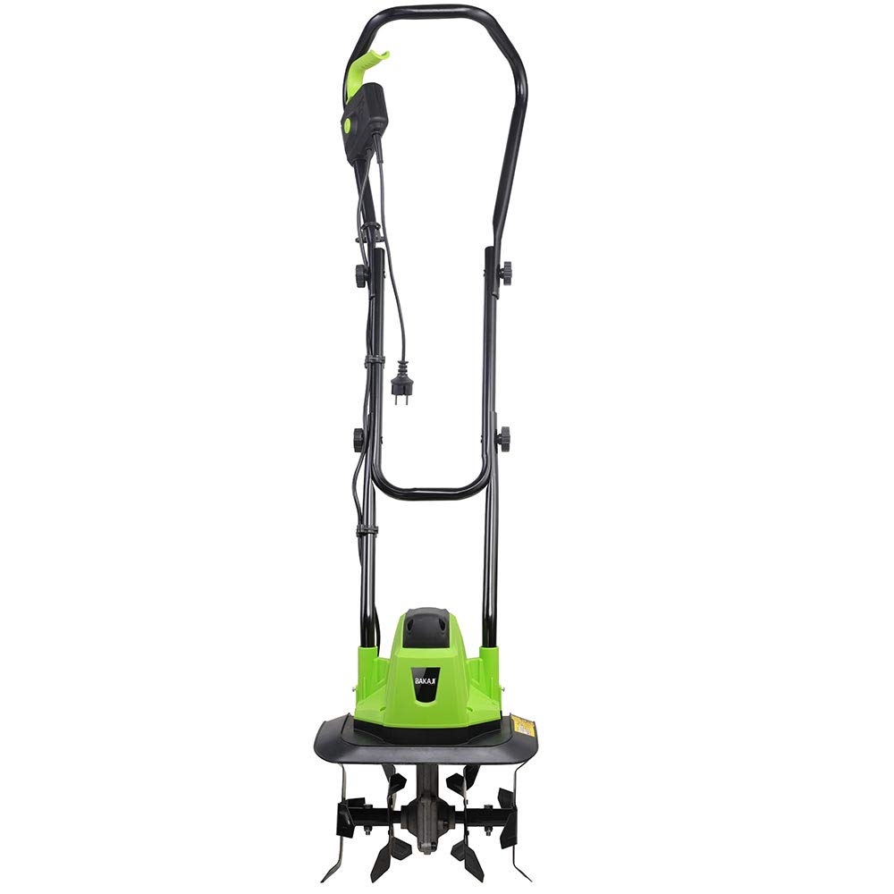 Bakaji Motoazada para huerto eléctrico Potencia 750W Zappadora de Motor eléctrico 4 Cuchillas de 20cm Ancho de Trabajo 32 cm Velocidad 380 RPM con Mango ergonómico para Cultivos de jardín