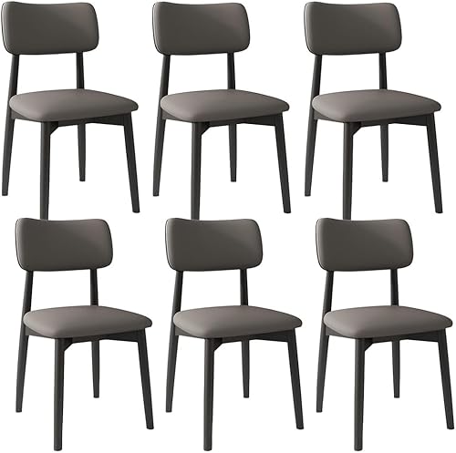 Miniatura 54 de YVYKFZD Solid Wood Dining Chairs, Kitchen Chairs Set with Curved Backrest, Leather Upholstered Dining Room Chair, Armless Living Room Chair, for