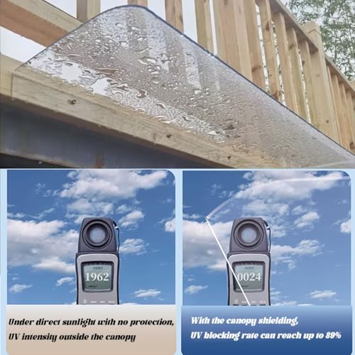 Toldo de policarbonato transparente con cubierta de pared resistente para balcones 6