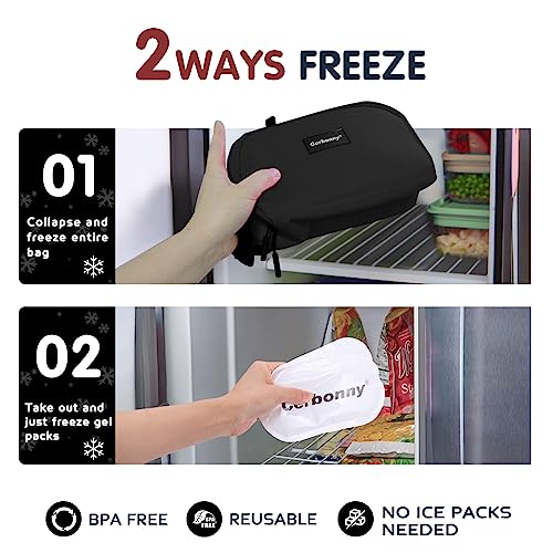 Bolsa térmica pequena lancheira congelável para trabalho, escola, viagem, lancheira pequena à prova