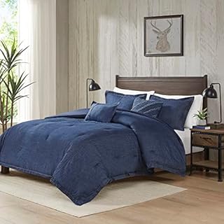 Woolrich Rustic Lodge Cabin Comforter Set - All Season Down Alternative Warm Bedding Layer and Matching Shams, Oversized Cal King, Bitter Creek, Grey/Brown