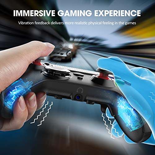 PS4 Controller Wireless, PICTEK 1300mAh Wireless Controller for Playstation 4/Pro/Slim, Game Controller with Dual Vibration Game Joystick Headset Jack - Thumbnail 7