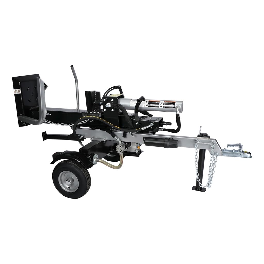 22t Holzspalter Benzin Motorbetrieben – Vertikal-Spalter für Baumstämme bis 60cm, Kraftvoller 196ccm Motor, Mobiles Fahrwerk bis 72 km/h, Forstgerät Brennholzspalter