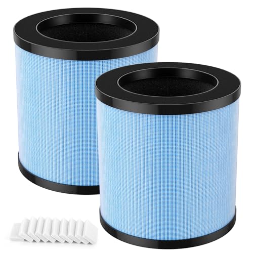 CFKREYA Official MJ002H Replacement Filter for POMORON MJ002H/MGK21J02 Air Puri-Fier, 4-in-1 H13 True HEPA Filter, Compared to Part #MJ002H-RF, 2 Pack with Extra 10-Pieces Aroma pad