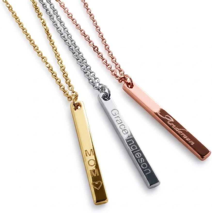 Petite Boutique Vertical Name Necklace for Women Personalized Vertical Name Necklace Customized Jewelry Custom Name Necklace for Men Girls Name Necklace Personalized Vertical Necklace Gift