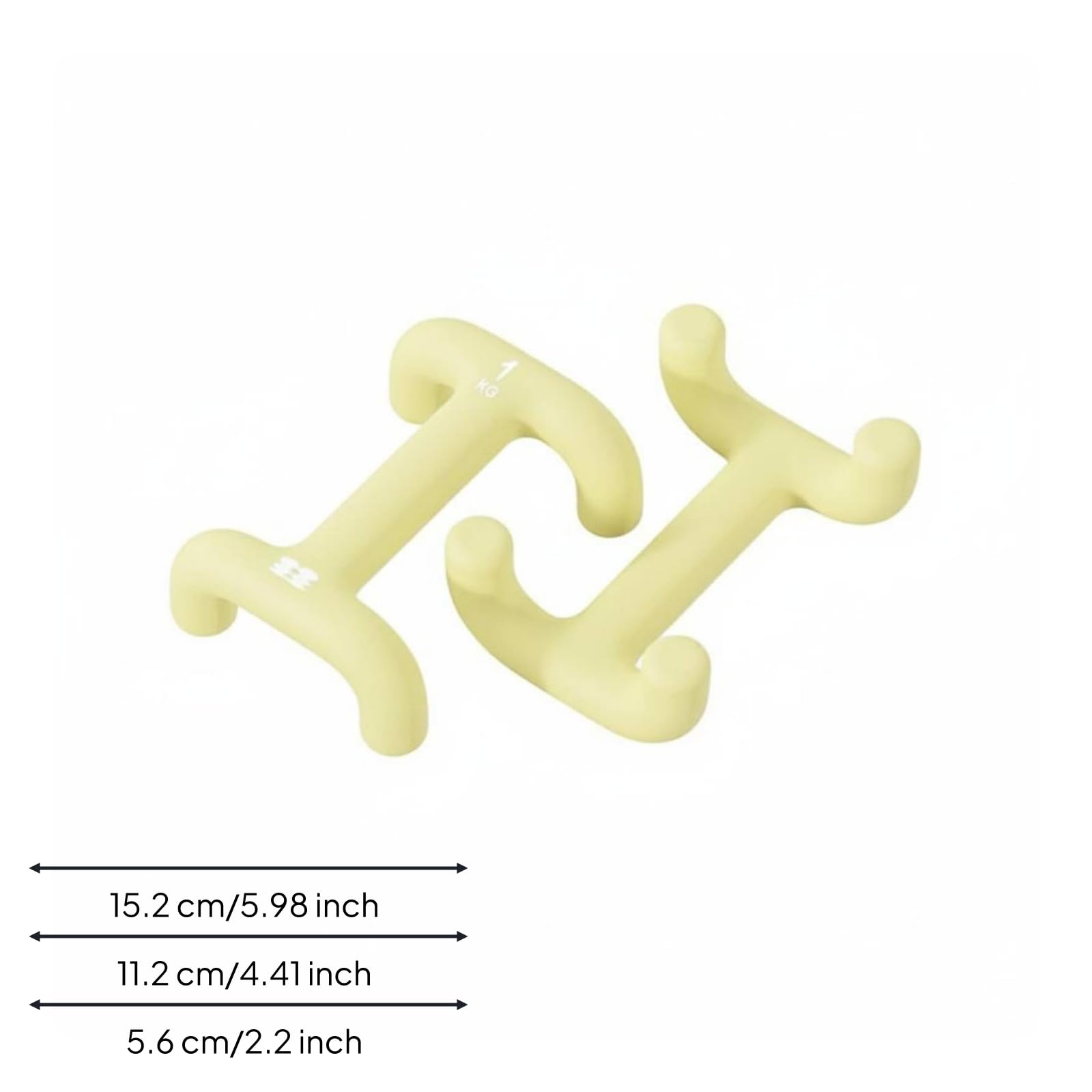 rockible Mancuerna para Mujeres Mancuernas Peso Libre Pesa Redonda Ergonomía Anillo Silicona Hierro Fundido Superficie Suave 2 Kg, Amarillo Oca Tierno, 1kg 2 Recomendado Para Principiantes