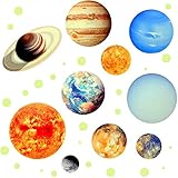 SICHERES MATERIAL - Sonnensystem Wandsticker besteht aus sicherem und umweltfreundlichem PVC-Material, ist ungiftig, umweltfreundlich, sicher für Kinder, sicher zu verwenden und ein wunderbares Geschenk für Kinder an Geburtstagen und in den Weihnachtsferien