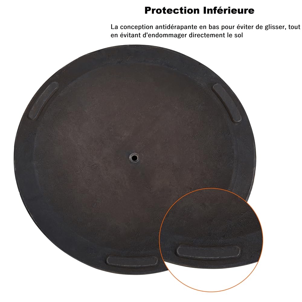 Yaheetech Pied de Parasol 10 kg Lestage pour Parasols en Résine et Fer pour Terrasse, Piscine, Patio, Jardin, Restaurant Bronze Φ44×32 cm