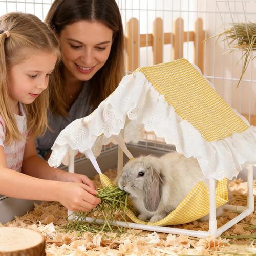 Lit pour hamster avec armature stable et hamac jaune suspendu - 3