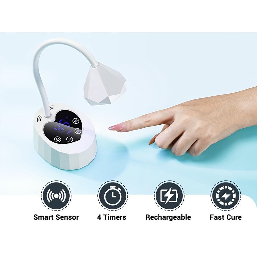 ZBDZSW Lampada Relax per Manicure con Luce Ricaricabile Wireless con 3 Sensori di Tempo e Luce Relax