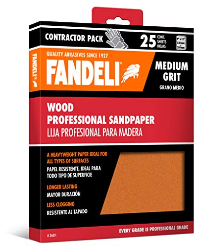 Fandeli 36011 Medium Grit Wood Sandpaper Sheets, 9