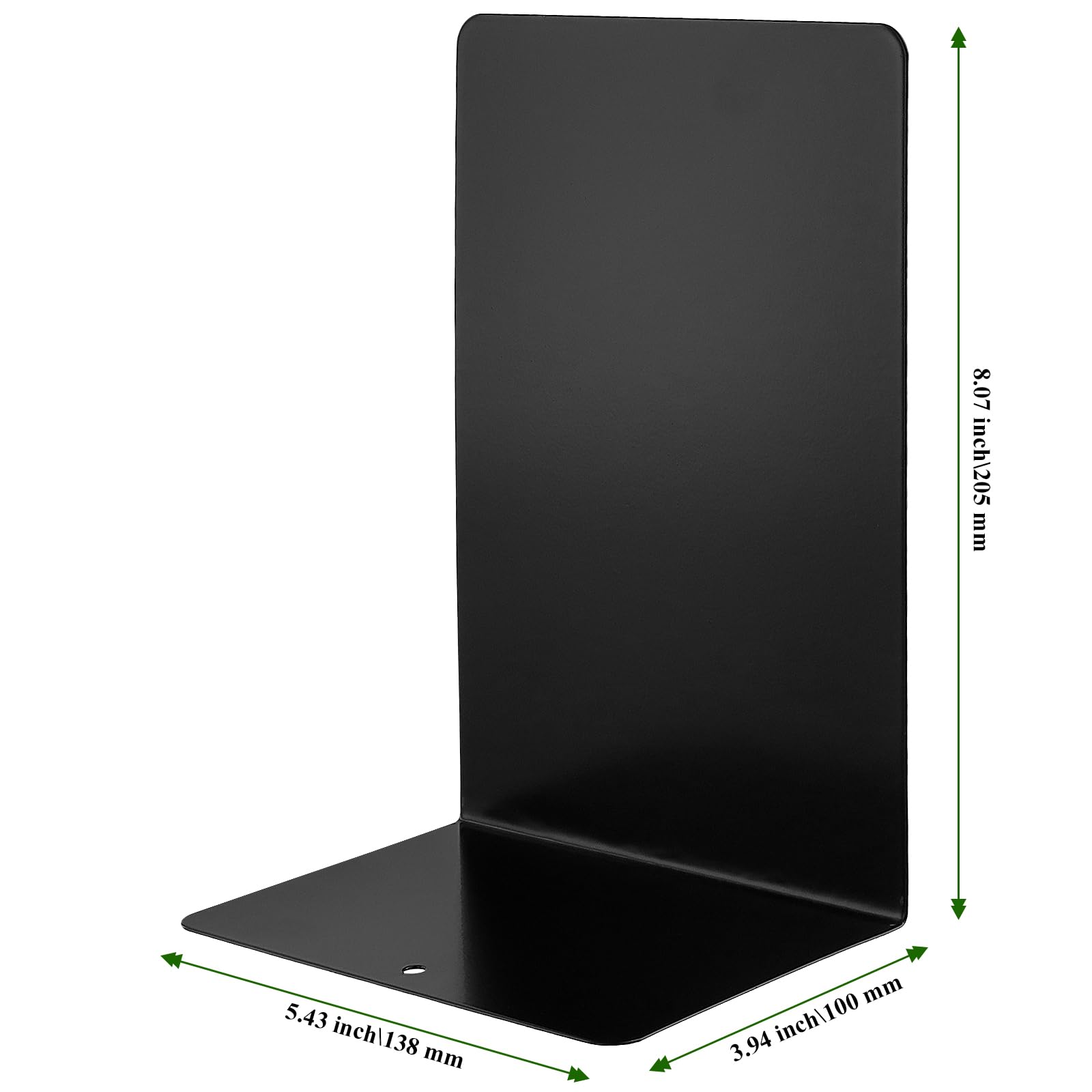 MAHIONG 12 PCS Bookends, Black Metal Book Ends, Desktop Decorative Book Ends with Non-Slip for Decor Home, Office, Library - Image 2