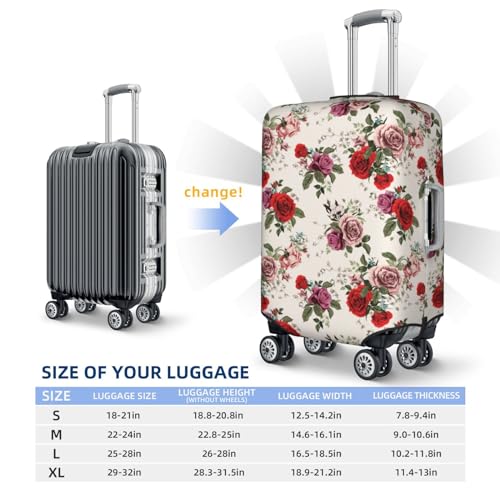 Travel Luggage Cover - Rose Flowers No.1028 Washable Suitcase Covers Protector Fits 18-32 Inch Luggage4