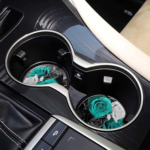 Portavasos para carro de madera con diseño floral, 2 piezas miniatura 7