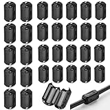 Ferritkerne für Kabel, 30 Stück Clip-on Ferritkern, EMI Rauschunterdrücker Kabelclip mit 3.5mm 5mm 7mm Innendurchmesser für USB Kabel Audio und Video Kabel Stromkabel