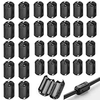 Ferritkerne für Kabel, 30 Stück Clip-on Ferritkern, EMI Rauschunterdrücker Kabelclip mit 3.5mm 5mm 7mm Innendurchmesser für USB Kabel Audio und Video Kabel Stromkabel
