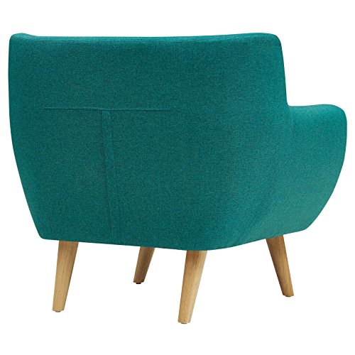 Modway Remark Mid-Century Modern Accent Arm Lounge Chair With Upholstered Fabric In Teal #TOP3