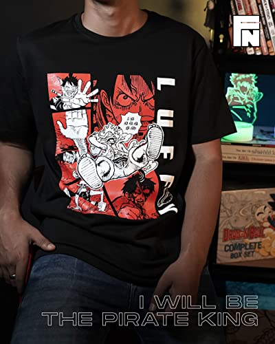 Image of One Piece Anime I Will Be The Pirate King Printed Half Sleeve T Shirt