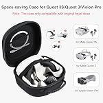 Hard Carrying Case for Meta Quest 3S, VR Gaming Headset and Touch Controllers Accessories Travel Case, Small Hard Shell Storage Case for Oculus Quest 3S/Quest 3/Vision Pro, Black