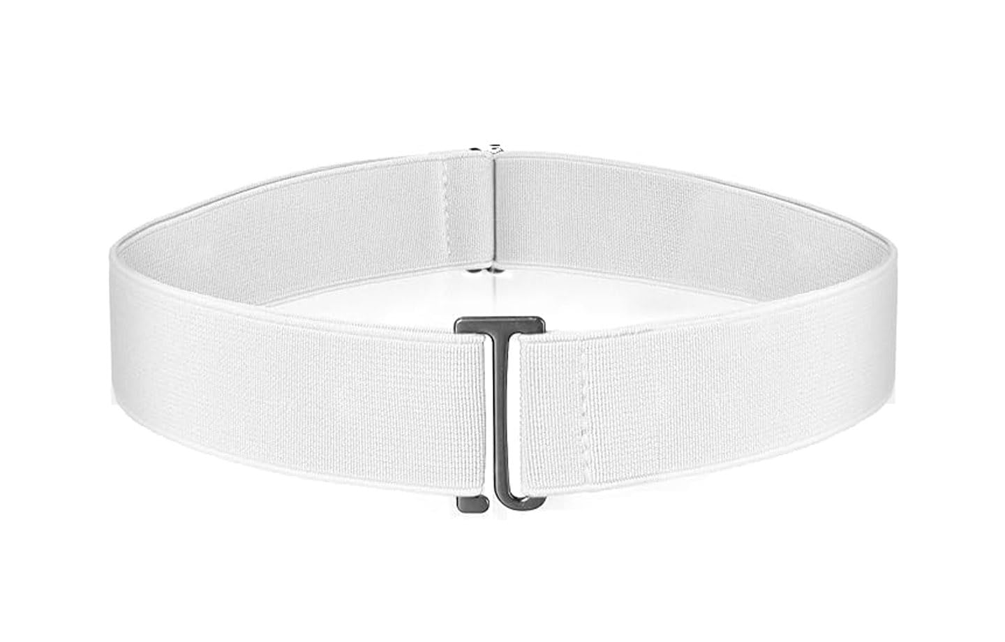 Lookka Women's White Invisible Belts,Adjustable Elastic Belt Invisible Stretch Belt,No Show Waist Belt With Flat Buckle,For Jeans Trousers Dresses.(