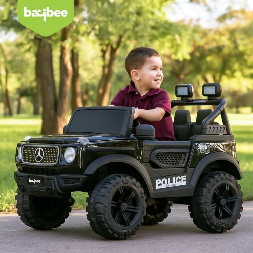 Image of Baybee CruzeX 4x4 Battery Operated Jeep for Kids with Parental Control | Baby Ride On Electric Car with RGB Lights, Music & Swing Mode | Rechargeable Battery Car for Kids 2 to 6 Years (Black)