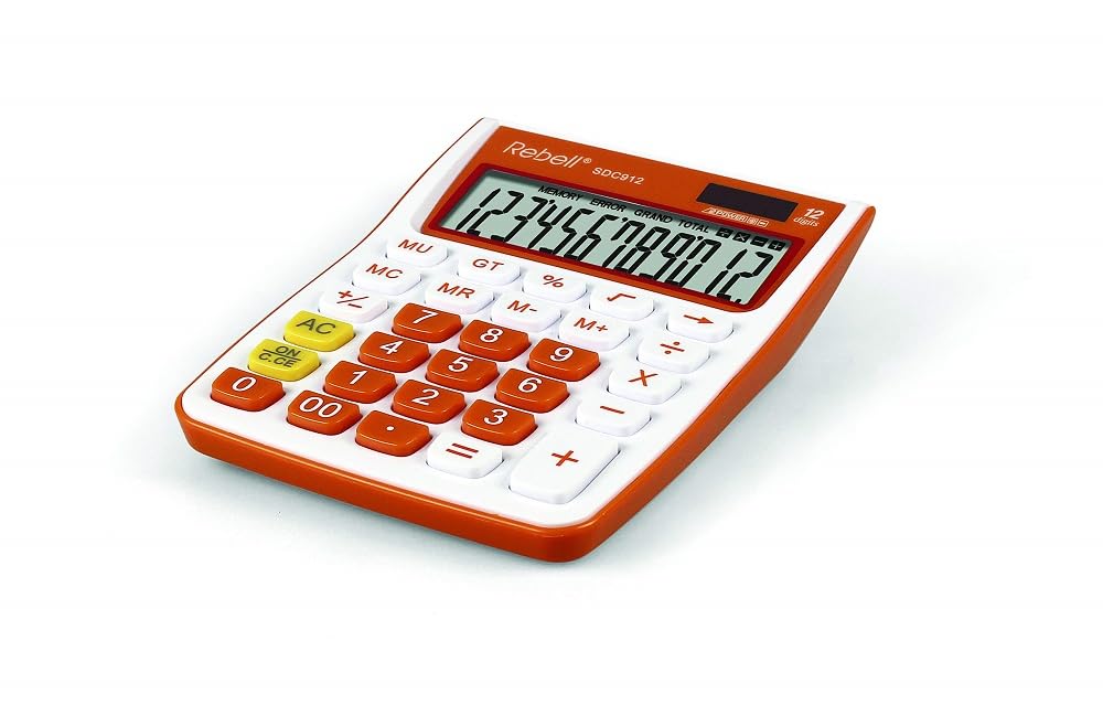 Rebell SDC912+ Stylish Desktop Calculator - Orange