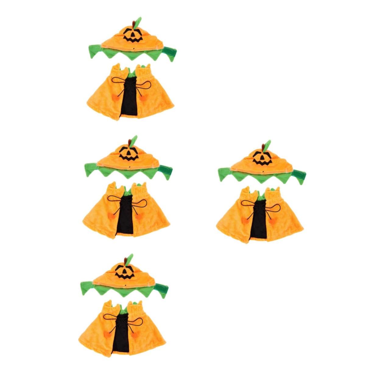 POPETPOP 4 Set Mantello Per Animali Domestici Mantello Di Peluche Per Animali Domestici Costume Da Zucca Di Halloween Per Gatti Mantello Di Zucca Per Cani Costume Di Halloween Per Cani