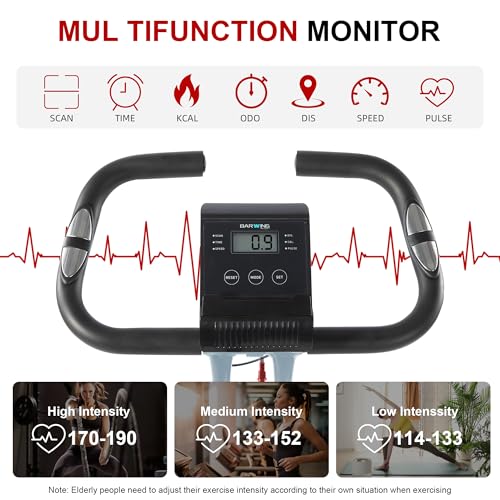 Image of BARWING Foldable Exercise Bike with Magnetic Resistance for Home | 3 IN 1 Stationary Bike with 16 Resistance Levels and 330 lb Capacity for Low-Impact Home Cardio Workouts