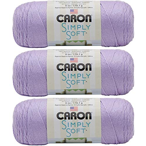 Caron, Simply Soft knitting yarn, 3 pieces, bone_parent #H97003-9717 Orchid