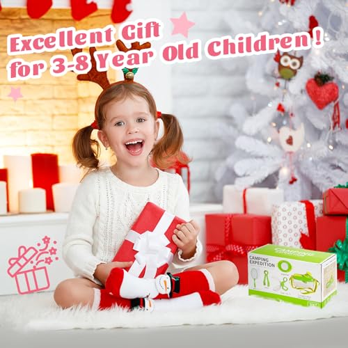 Funsland Forscherset für Kinder ab 4, Entdecker Set mit Insekten Beobachtungsbox, Lupenglas Kinder, Insektenfänger, 12 Gefälschte Insekten, Schmetterlingsnetz, Grün (Rosa)