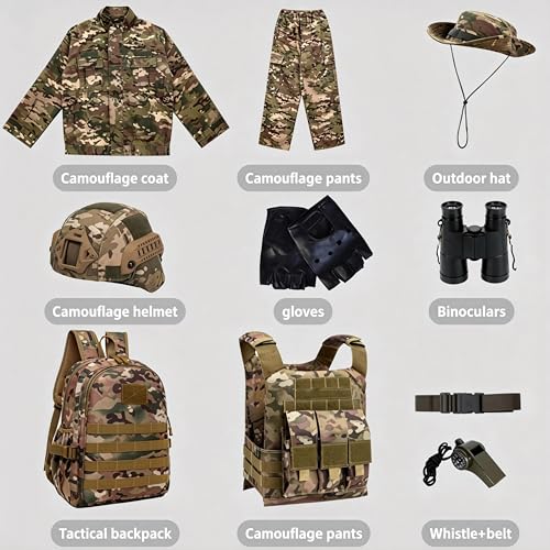Disfraz infantil de fuerzas especiales con mochila y casco miniatura 2