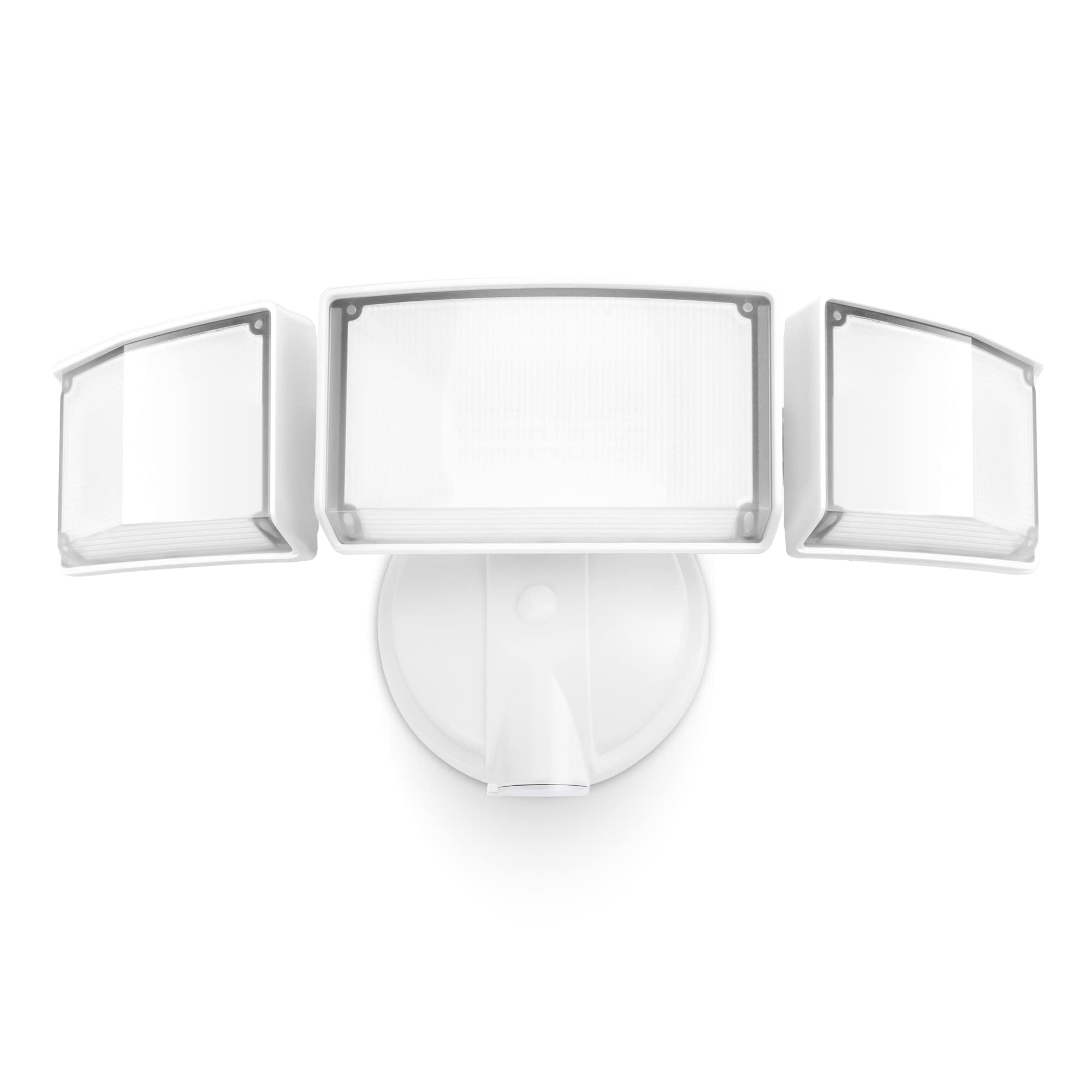 LUTEC 55W LED Flood Light Outdoor, 5200LM Security Light with 3 Adjustable Heads, Switch Controlled Exterior Outdoor Security Lights, 5000K, IP65 Waterproof for Garage, Yard, Patio(White)