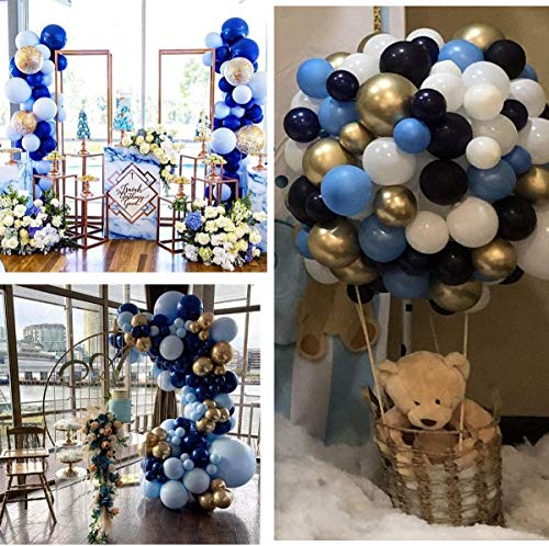 Image of Party Propz Blue Balloons for Decoration - Pack of 84 Pcs Birthday Decoration Items for Boy | Blue Theme Decoration's Kit | Metallic Balloons for Decoration's | Balloon for Birthday (Latex)