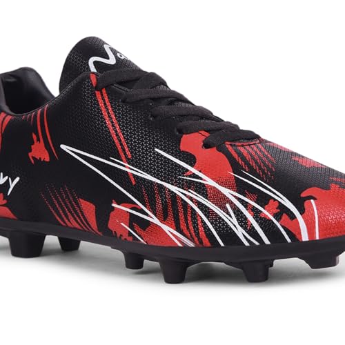 Image of Wavvy Football Shoes for Mens | Lightweight PVC Synthetic Leather Upper, High Shear Strength TPU Sole | Football Studs for Adult, Men & Boys | Football Cleats | Football Sports Shoes