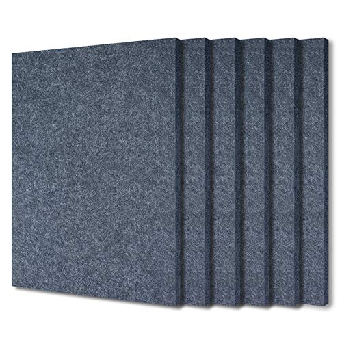 BXI Sound Absorber - 400 X 300 X 9mm 6 Pcs High Density Acoustic Absorption Panel, Sound Absorbing Panels Reduce Echo Reverb, Tackable Acoustical Felt Tiles for Ceiling and Wall Decoration