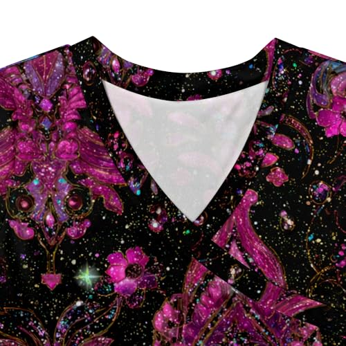 Image of SUZONANA Plus Size Dresses for Women Floral Print Maxi Dress Flowy 3 /4 Sleeve with Belt