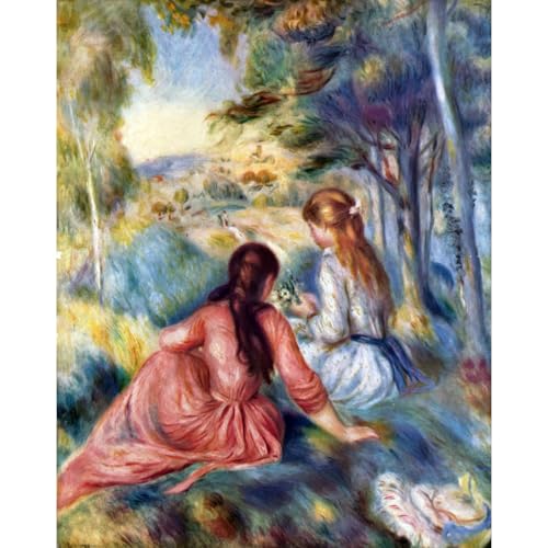 Impression artistique sur toile Renoir Jeunes filles dans la prairie 101x127cm ARTICULOZY