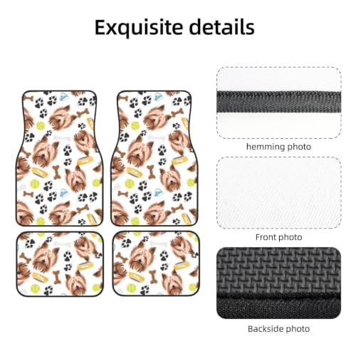 Alfombrillas para coche Yorkshire Terrier, juego de 4 piezas de neopreno antideslizante 3