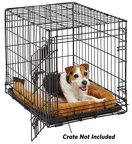 Image of MidWest Homes for Pets QuietTime Dog Bed - Cinnamon Faux Fur Bolster, Ultra-Soft and Machine Washable, Fits 24-Inch Crates and Carriers, for Small Breed Dogs