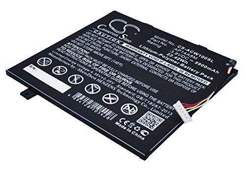CS ACW100SL Batería 5900mAh Compatible con [Acer] A3 A20, A3 A20FHD, A3 A30, Aspire SW5 011, Aspire SW5 012, Switch 10, Switch 10 10 Inch Tablet, 10E(SW3 013 1070), 10E(SW3 013 11GV), 10E(SW3 013 12