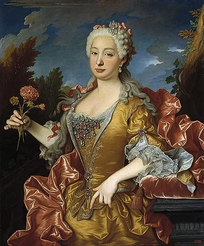 Toile murale abstraite Portrait de Barbara de Portugal Jean Ranc grand format salon 60x90 cm